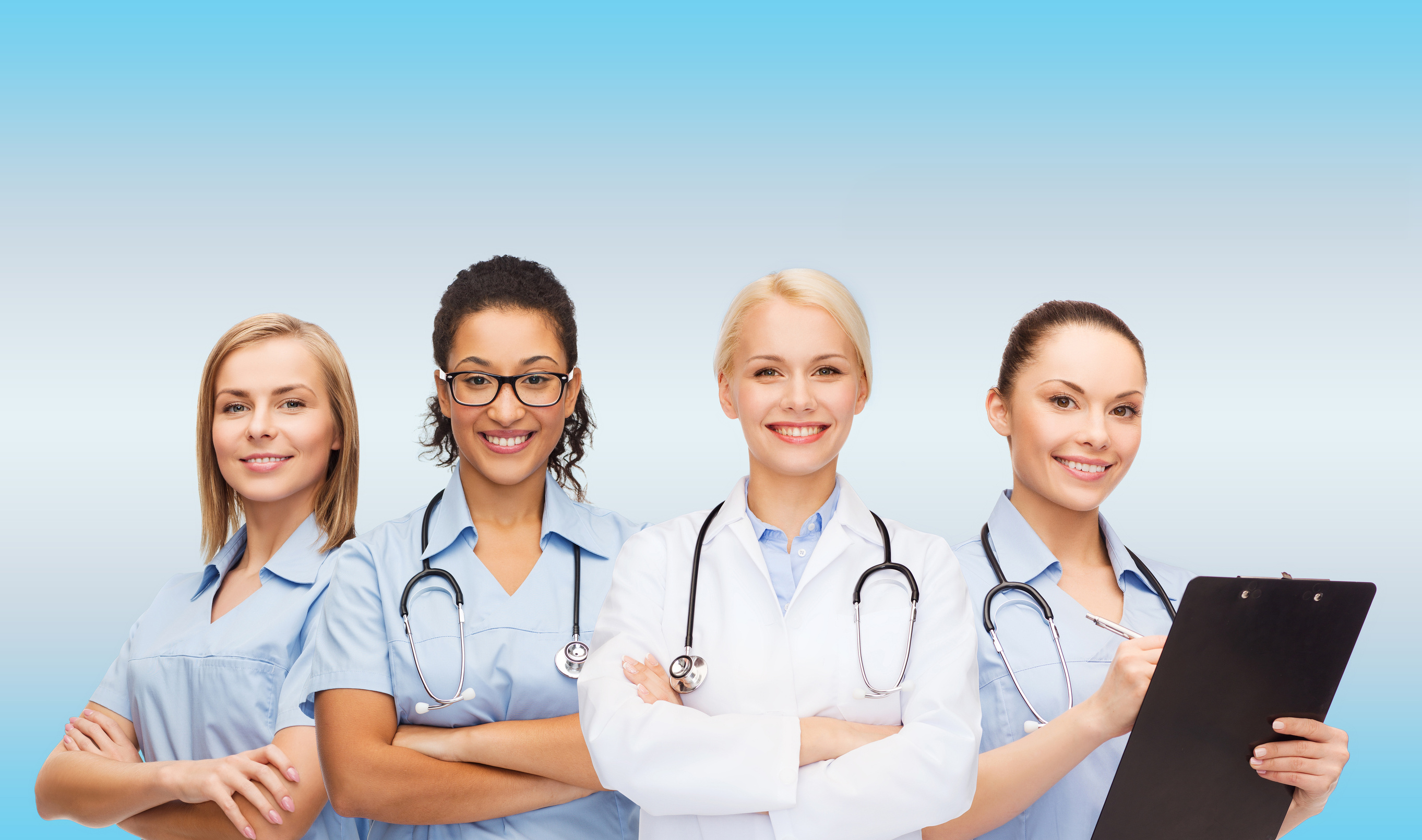 Smiling Female Doctor and Nurses 